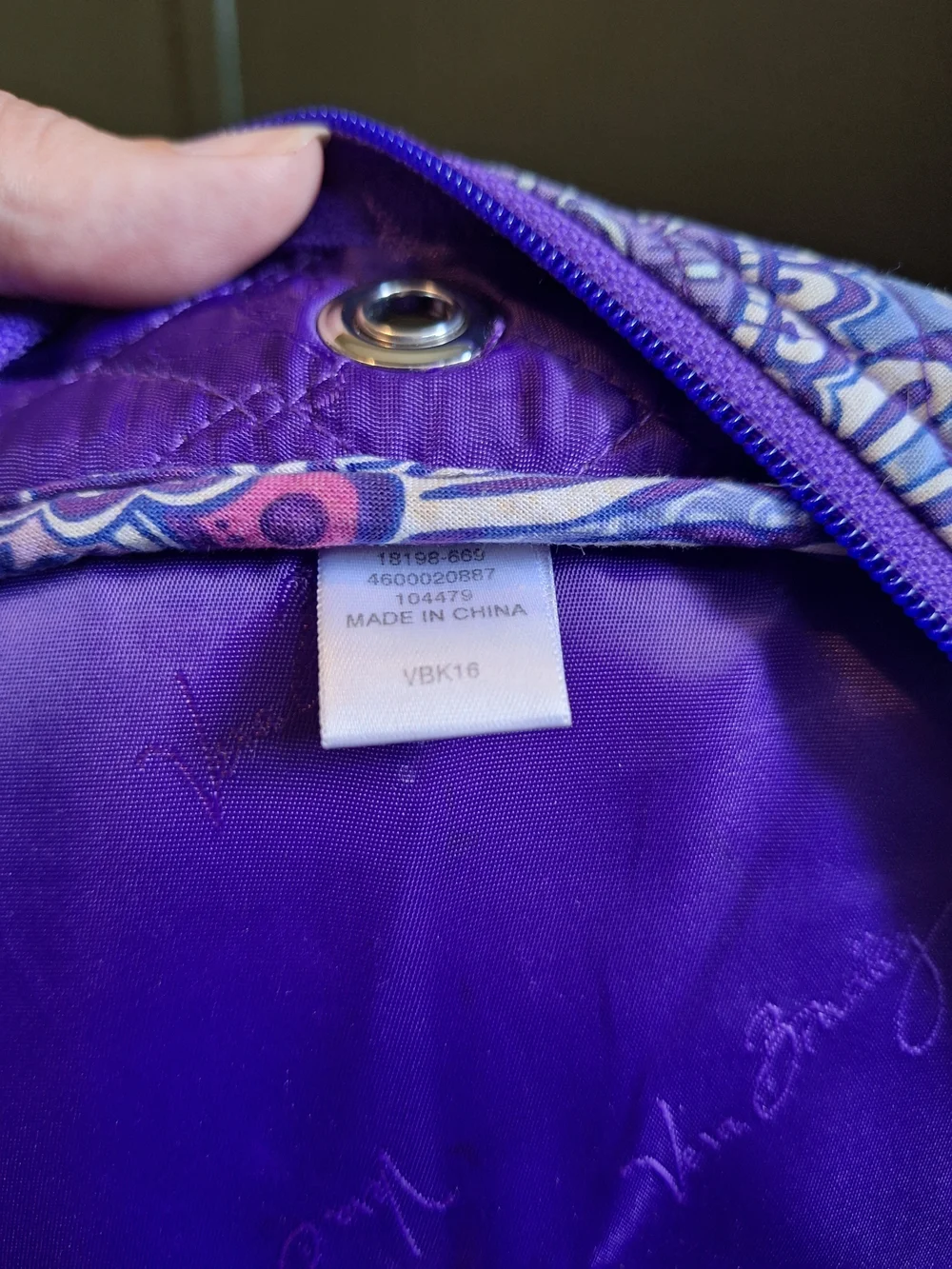 Vera Bradley Purple Floral Quilted Backpack